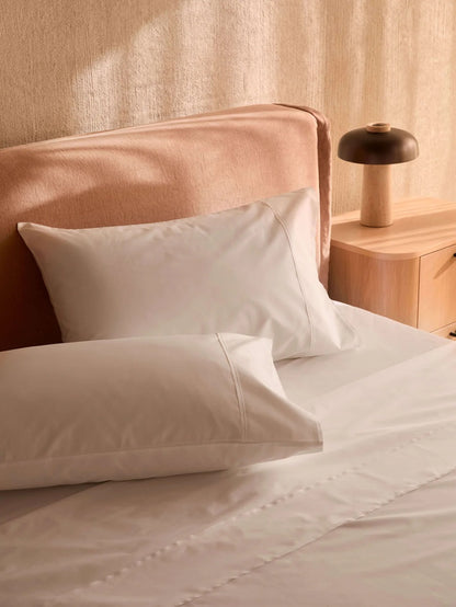 Egyptian Cotton Grosgrain Sheet Set | Pure White