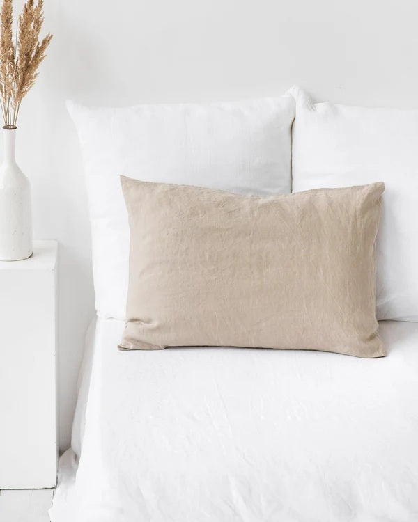 Natural Stonewashed Linen Pillowcases | Lodge Size