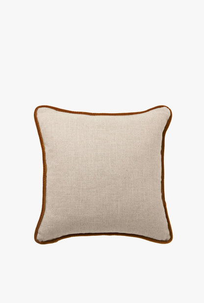 The Tailored Edge Cushion | Natural & Toffee