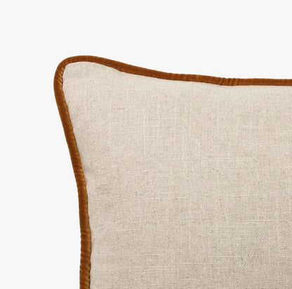 The Tailored Edge Cushion | Natural & Toffee
