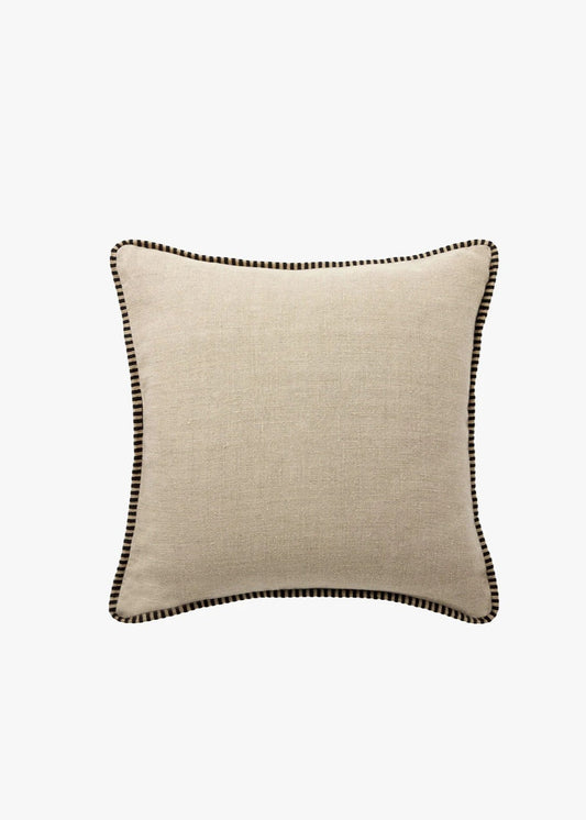 The Tailored Edge Cushion | Natural & Black
