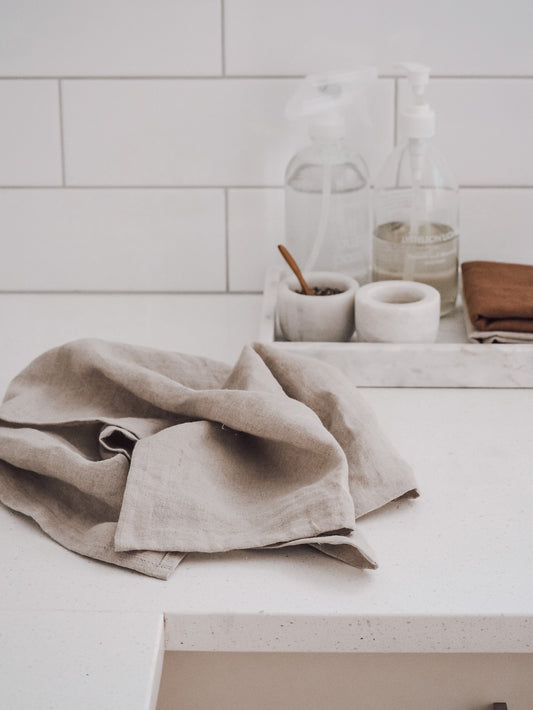 Linen Tea Towels Set of 2 ,natural Linen Dish Towel,rose Linen Kitchen Towel,pure  Linen Dishcloth, Handmade Linen Tea Towel,kitchen Linens 