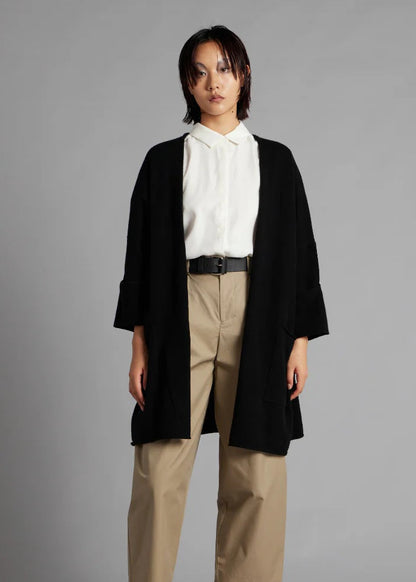 Merino Cashmere Cardigan - Black