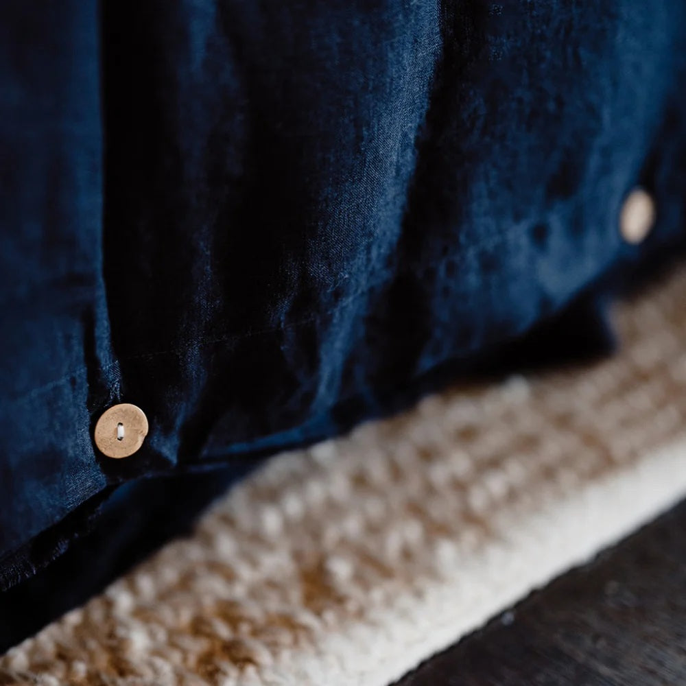French Linen Flat Sheet | Midnight | OEKO-TEX® certified