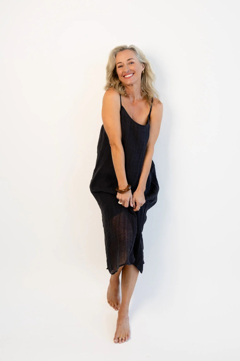 Luxe Linen Slip - Midnight