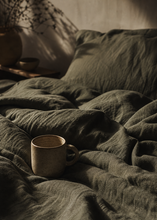 Linen Duvet Cover Set | Forest Green | Made in New Zealand