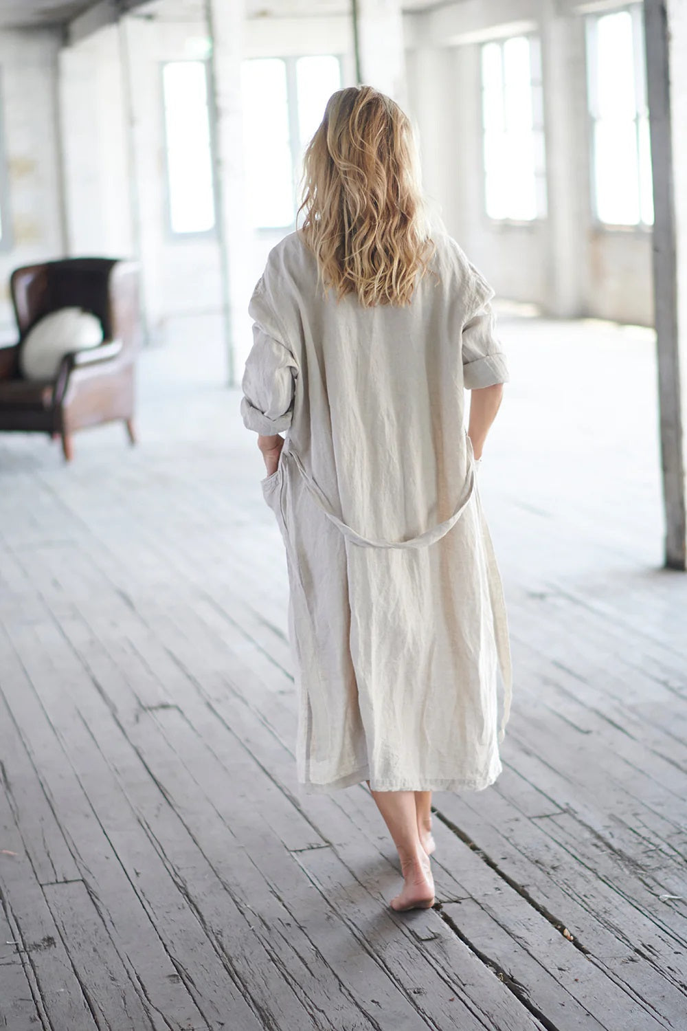 Linen Robe | Natural – The Foxes Den