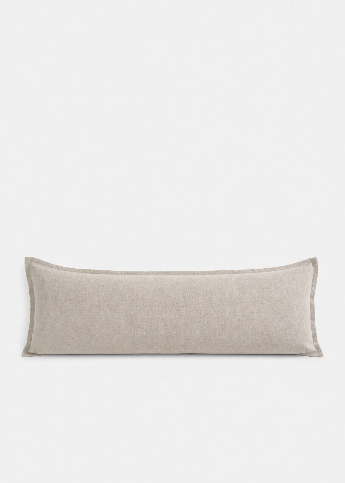 Beige rectangular pillow on a white background