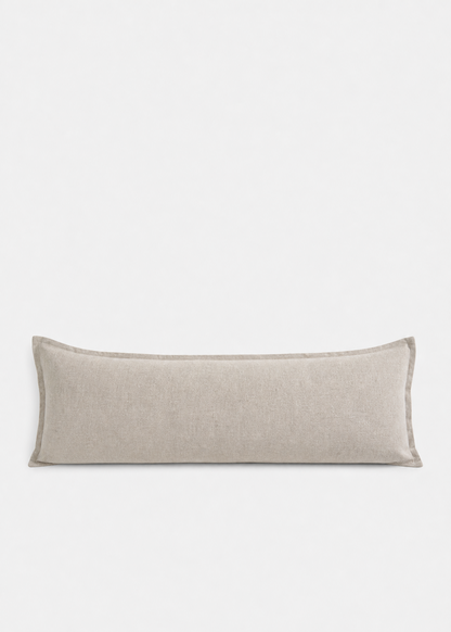 Beige rectangular pillow on a white background
