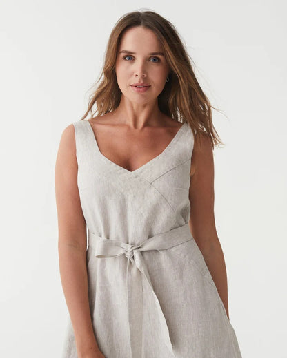 A-line Linen Dress - Natural