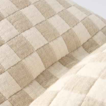 Harbour Check Cushion - Natural