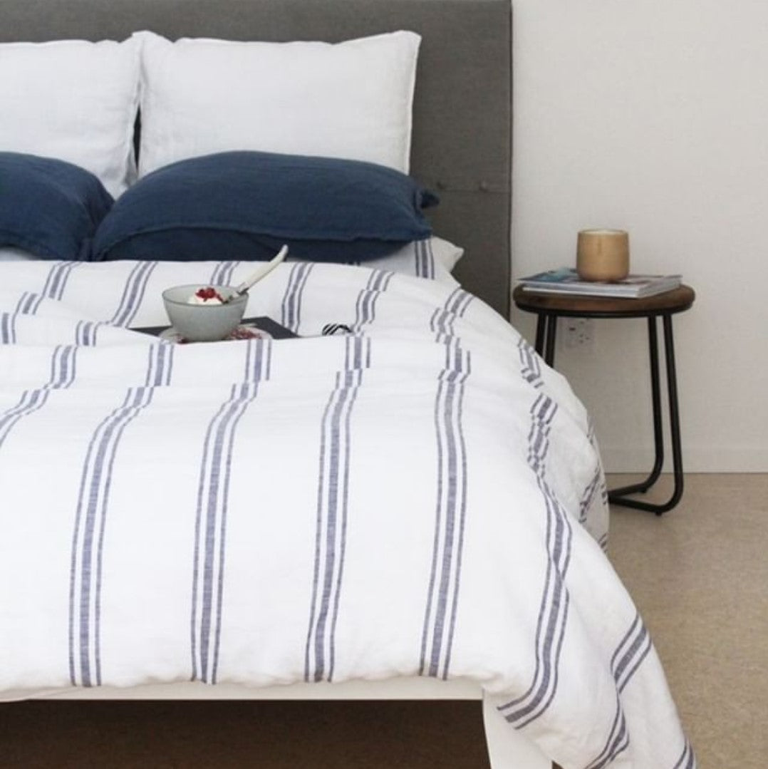 100% Pure Linen Fabric - Royal Stripe- 280cm