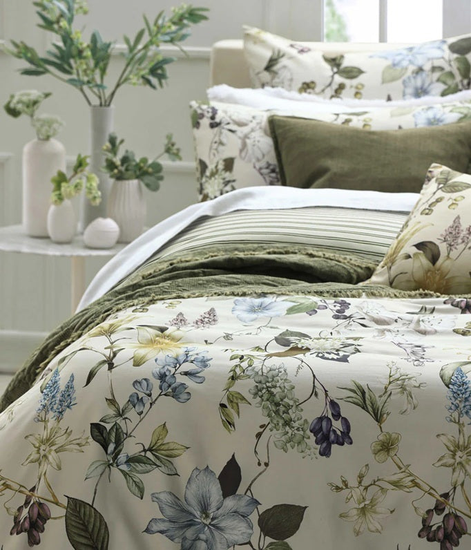 Reversible Duvet Cover - Green Stripe