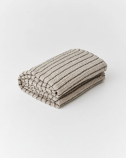 Striped waffle blanket – Natural Stripe