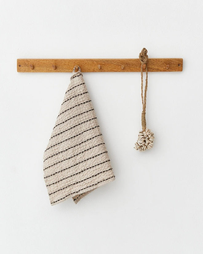 Waffle Kitchen Towels – Natural Stripe