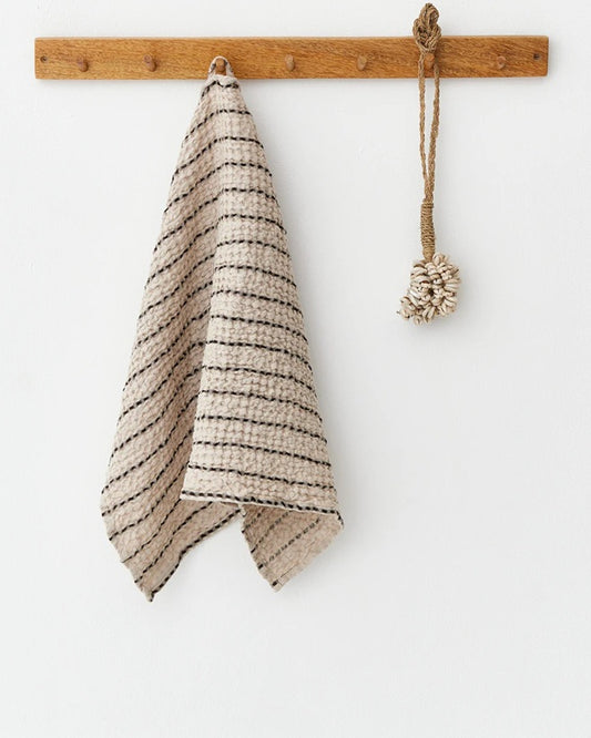 Waffle Kitchen Towels – Natural Stripe