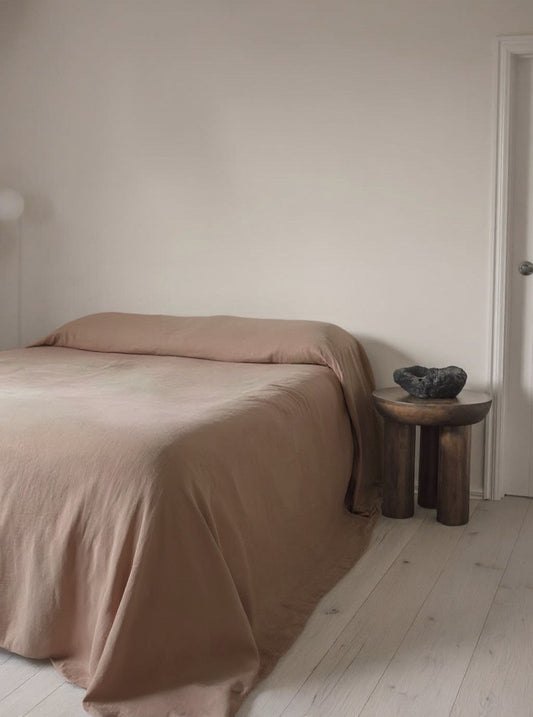 Heavy Linen Bed Cover | Nude
