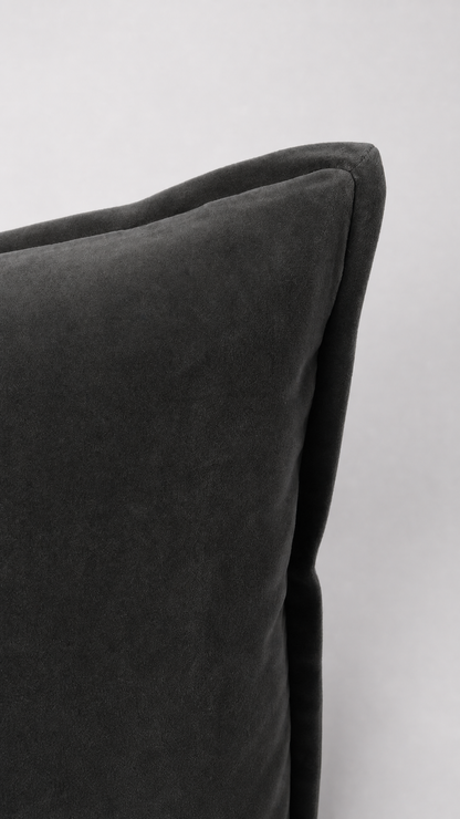 Velvet Lumbar Cushion - Obsidian