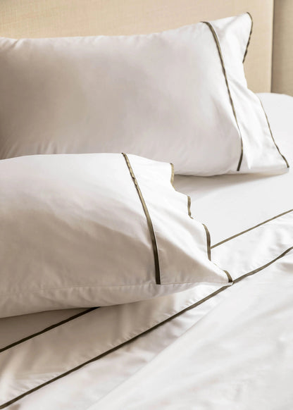 Egyptian Cotton Grosgrain Pillowcases | Olive