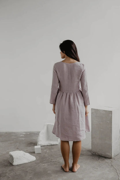 Oversized Linen Dress - Dusky Rose