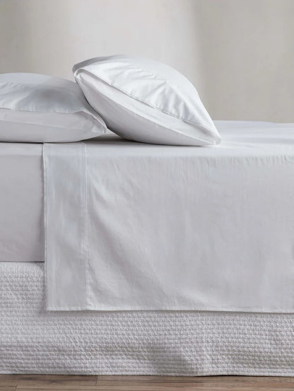 Egyptian Cotton Grosgrain Sheet Set | Pure White