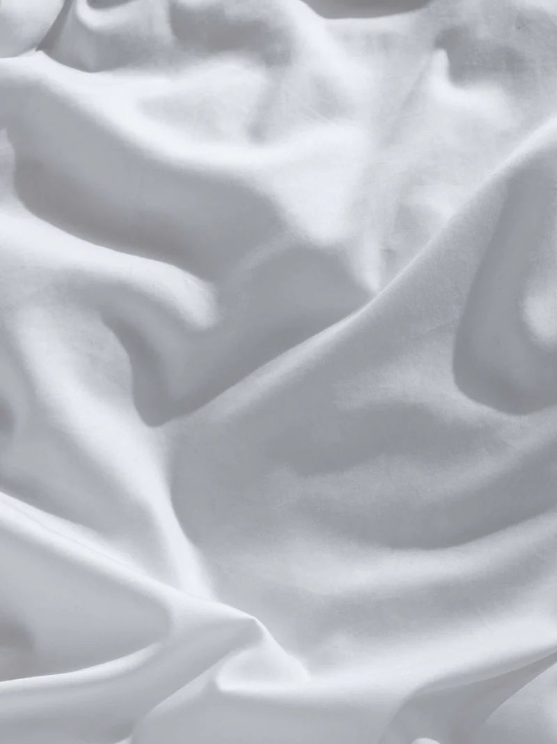 Egyptian Cotton Grosgrain Sheet Set | Pure White