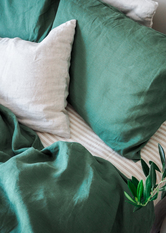 Linen Stripe Flat top Sheet