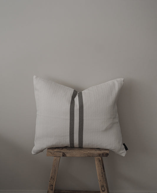Simpatico Cushion | White & Khaki