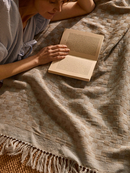 Wool & Silk Throw - Sky