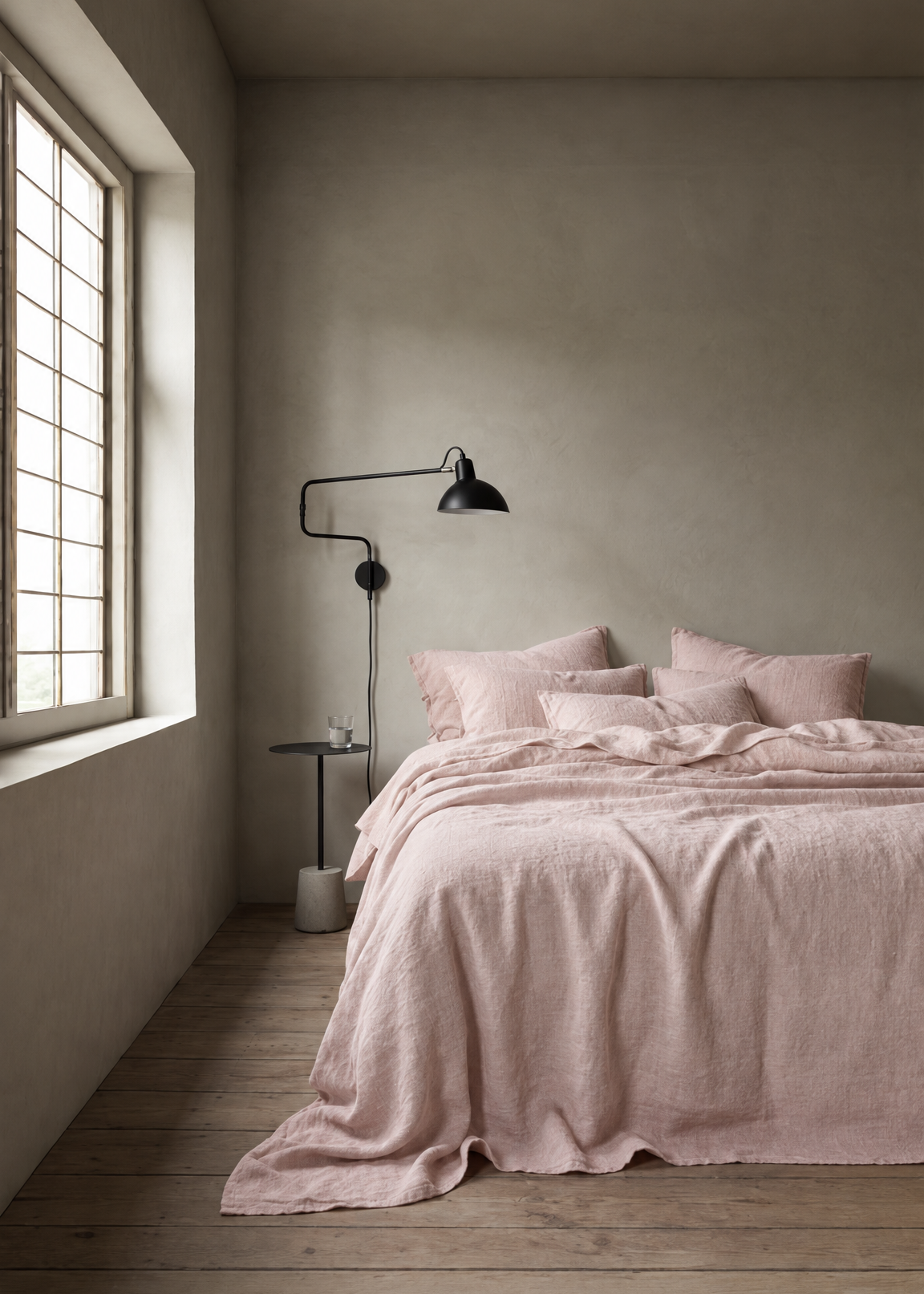 Heavy Linen Bedcover - Sweet Pea