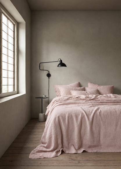 Heavy Linen Bedcover - Sweet Pea
