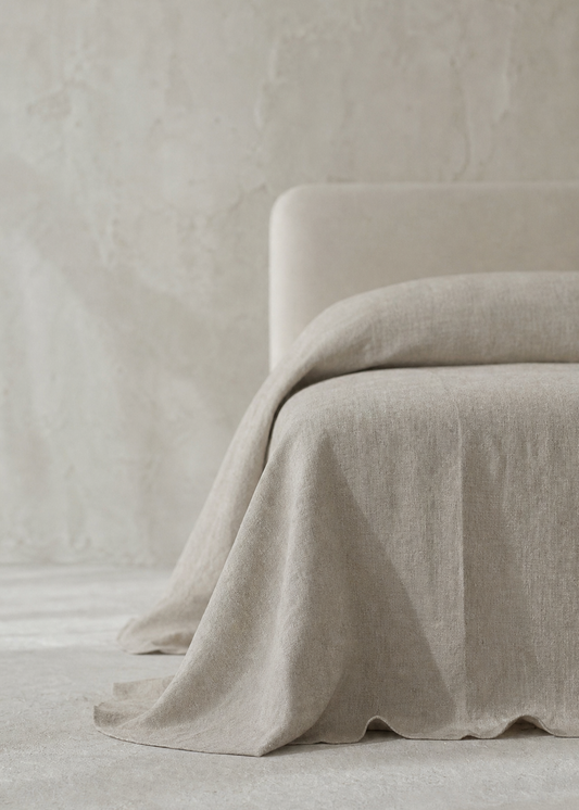 Heavy Linen Bed Cover | Parchment