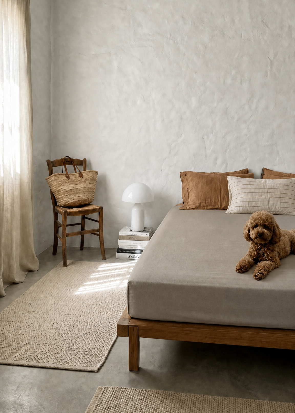 Linen Fitted Sheet - Pebble