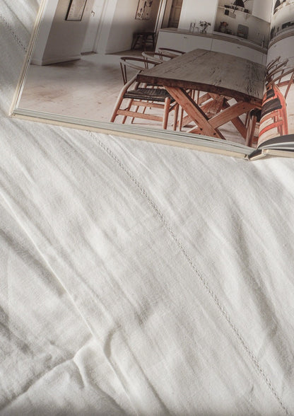 Union Hemstitch Luxury Cotton/Linen Flat Sheet