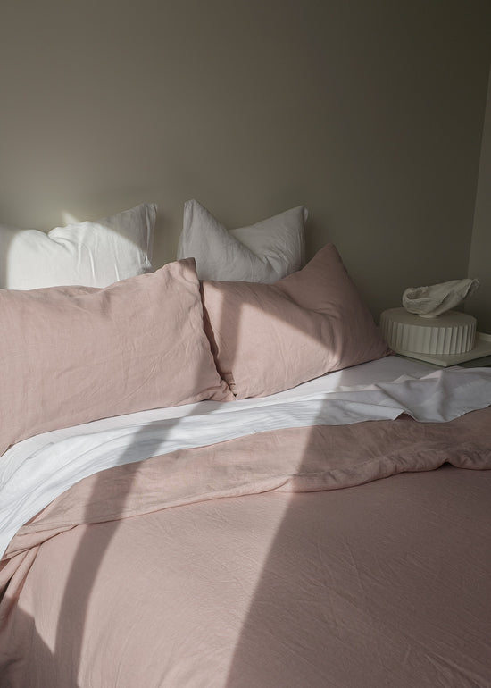 Linen Duvet Cover Set Dusky Pink The Foxes Den
