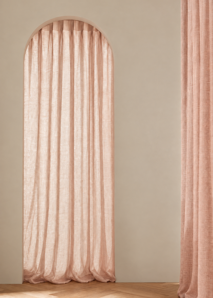 Pure Linen Sheer Curtains - Shell Pink