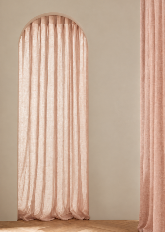 Pure Linen Sheer Curtains - Shell Pink