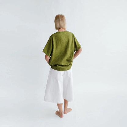 Hirokko Linen Top - Olive