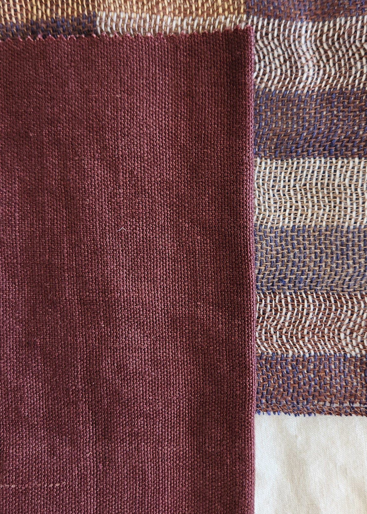 Heavy Linen Bed Cover in Bordeaux