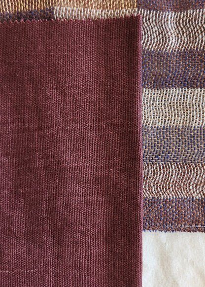 Heavy Linen Bed Cover in Bordeaux