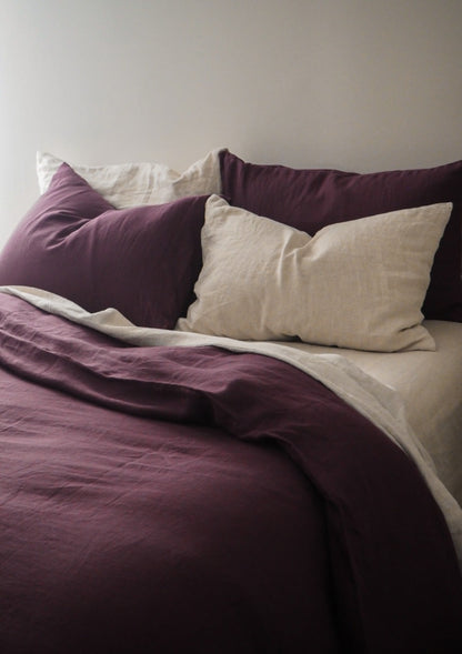 100% Pure Linen Fabric -  Plum - 280cm