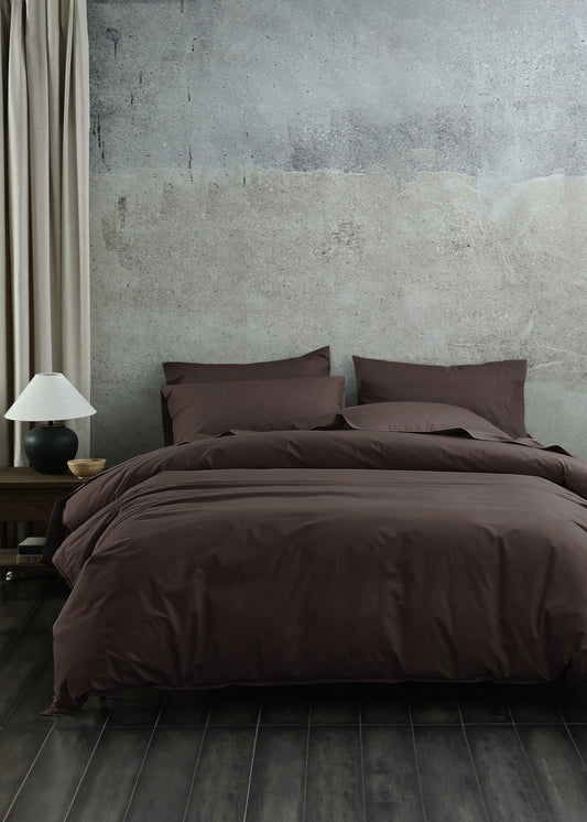Everyday 250TC Cotton Duvet Cover Set | Chocolate