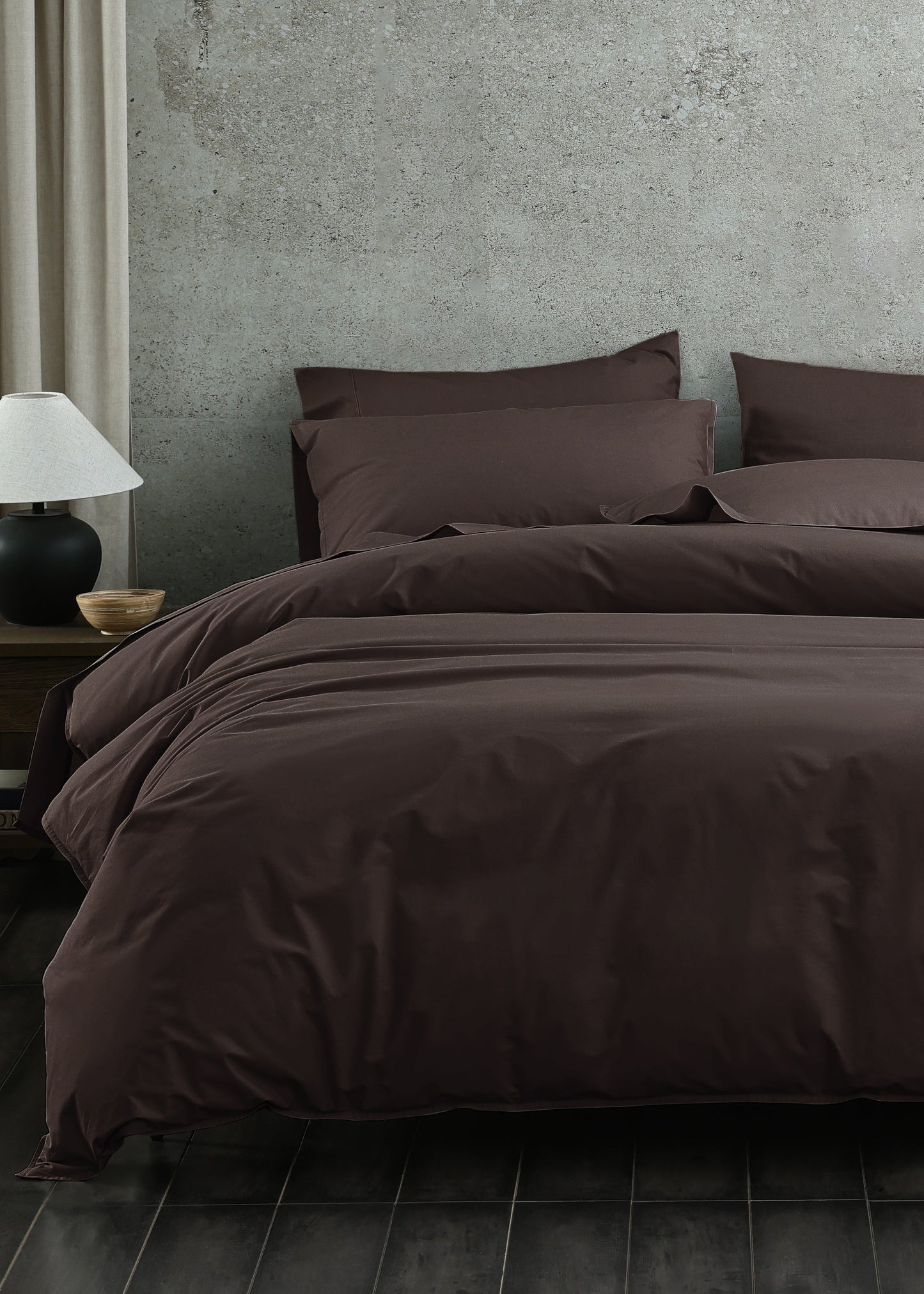 Everyday 250TC Cotton Duvet Cover Set | Chocolate