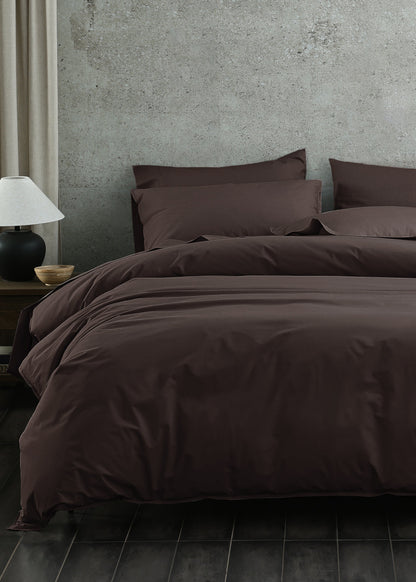 Everyday 250TC Cotton Duvet Cover Set | Chocolate