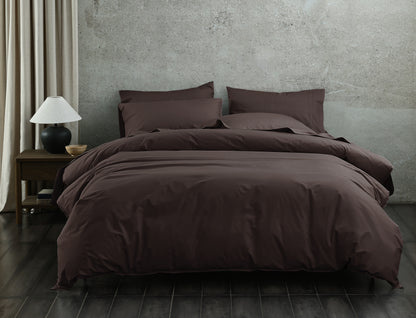 Everyday 250TC Cotton Duvet Cover Set | Chocolate