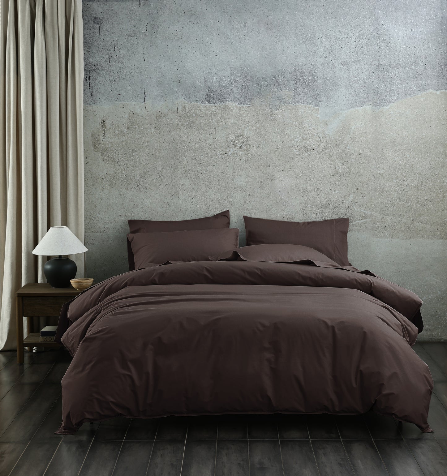 Everyday 250TC Cotton Duvet Cover Set | Chocolate