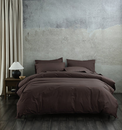 Everyday 250TC Cotton Duvet Cover Set | Chocolate