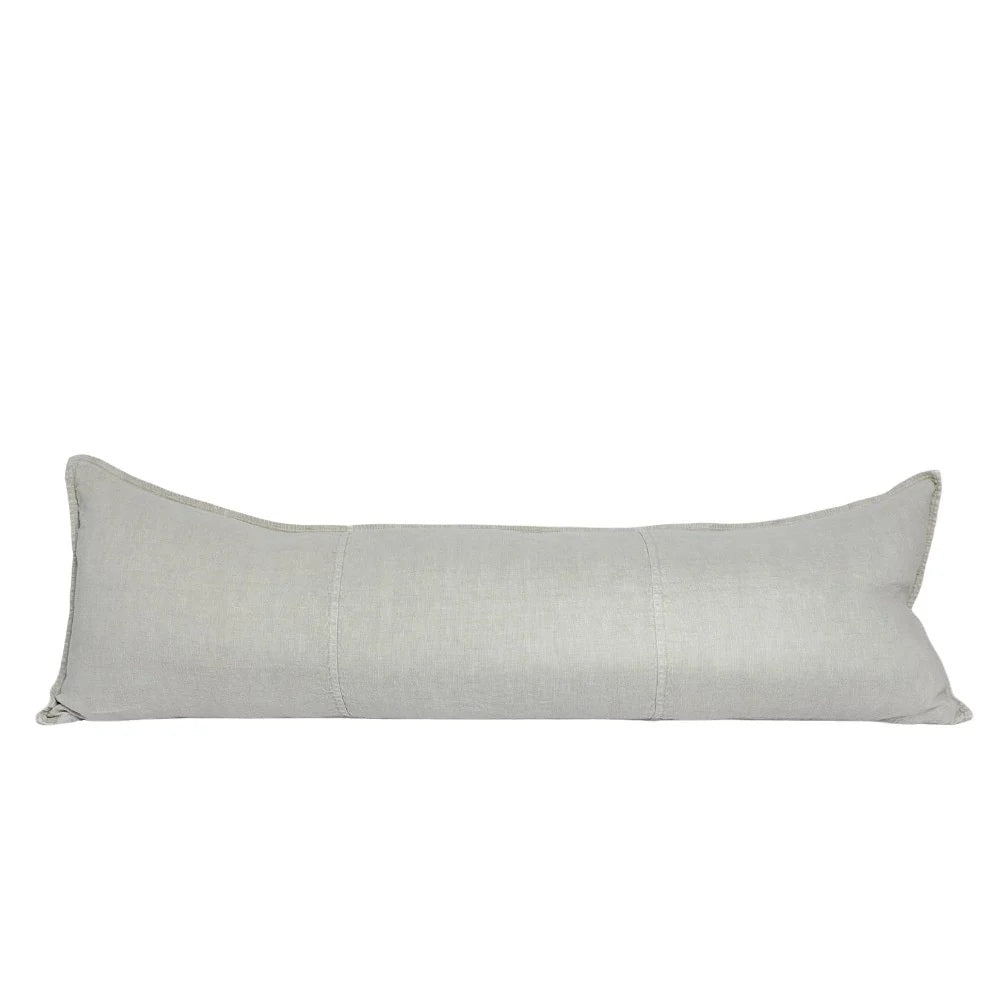 Long Linen Lumbar Cushion in Putty