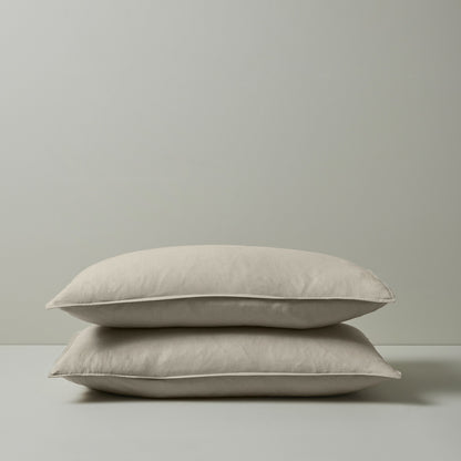 French Flax Linen Pillowcases | Bone