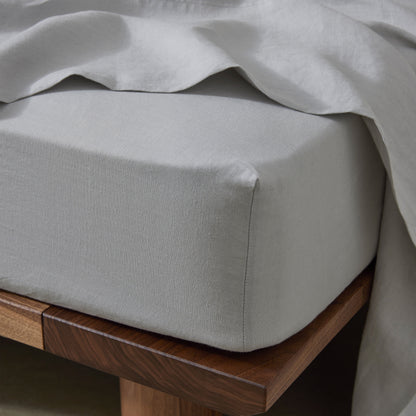 French Flax Linen Sheet Set | Dove Grey
